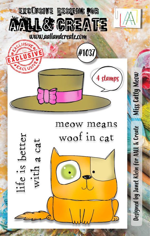 #1037 - A7 Stamp -  Miss Catty Meow