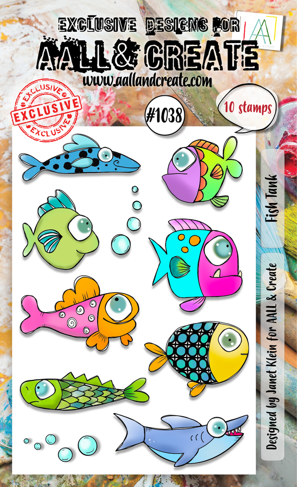 #1038 - A6 Stamp -  Fish Tank