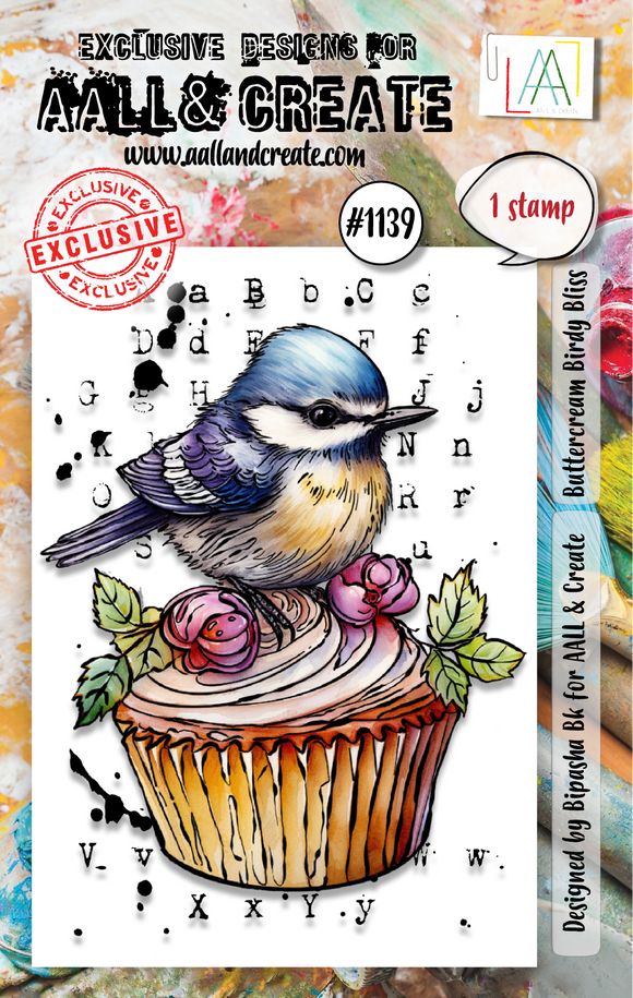 #1139 - A7 Stamp Set - Buttercream Birdy Bliss