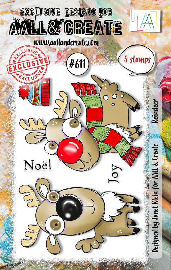 #611 - A7 Clear Stamp Set - Reindeer