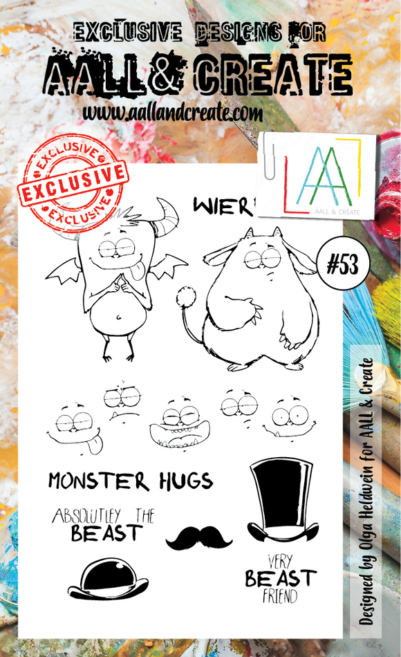 #53  - A6 Clear Stamp Set - Beast Friend  - AALL & Create Wholesale - stamp