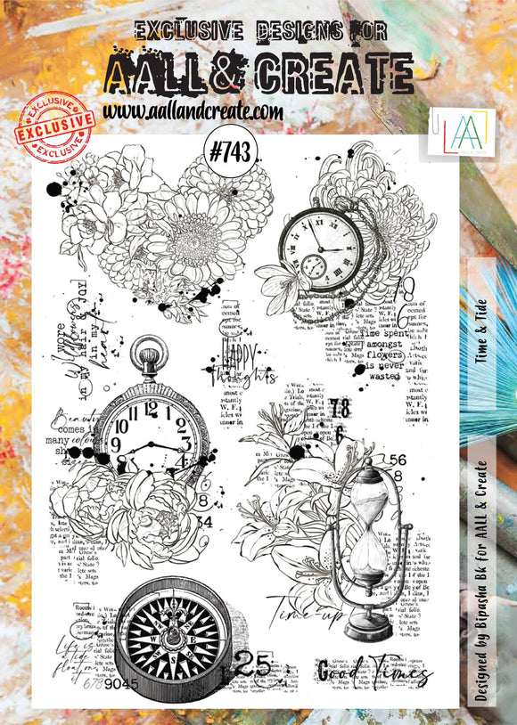 #743 - A4 Clear Stamp Set - Time & Tide - AALL & Create Wholesale - stamp