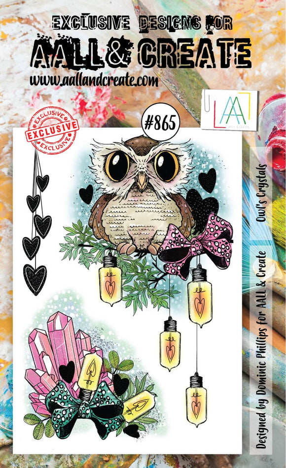 #865 - A6 Clear Stamp Set - Owl's Crystals - AALL & Create Wholesale - stamp