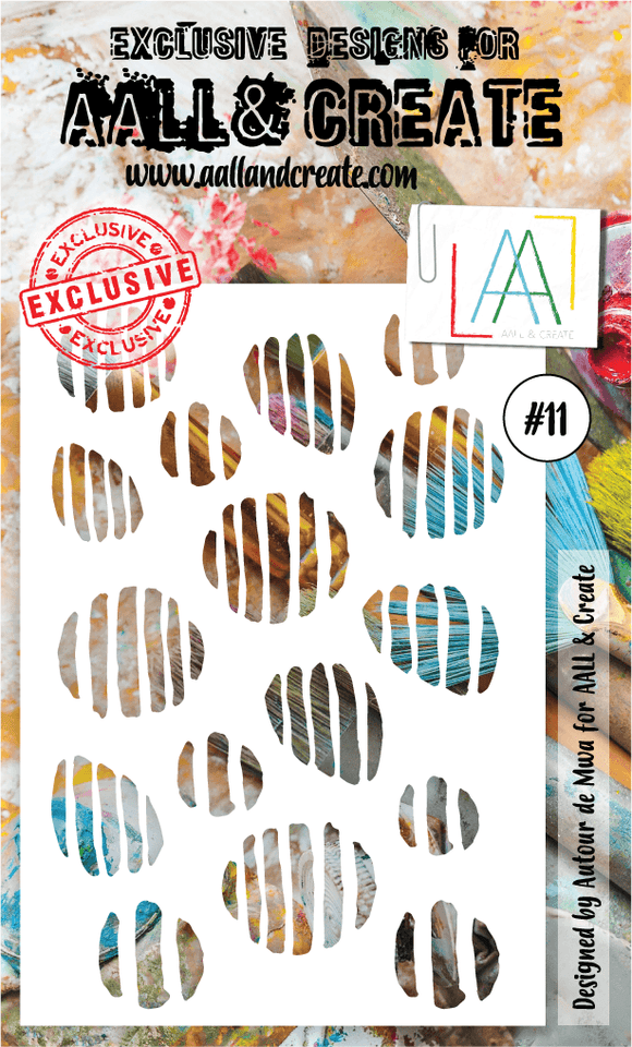 #11 - A6 Stencil - Striped Pebbles - AALL & Create Wholesale - stencil