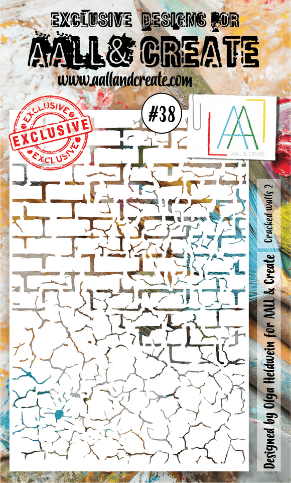#38 - A6 Stencil - Cracked Walls 2 - AALL & Create Wholesale - stencil