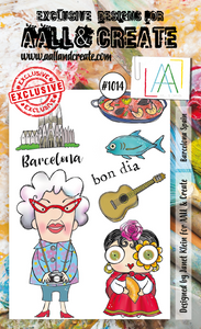 #1014 - A6 Stamp Set - Barcelona Spain - AALL & Create Wholesale - stamp