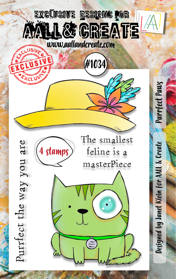 #1034 - A7 Stamp - Purrfect Paws