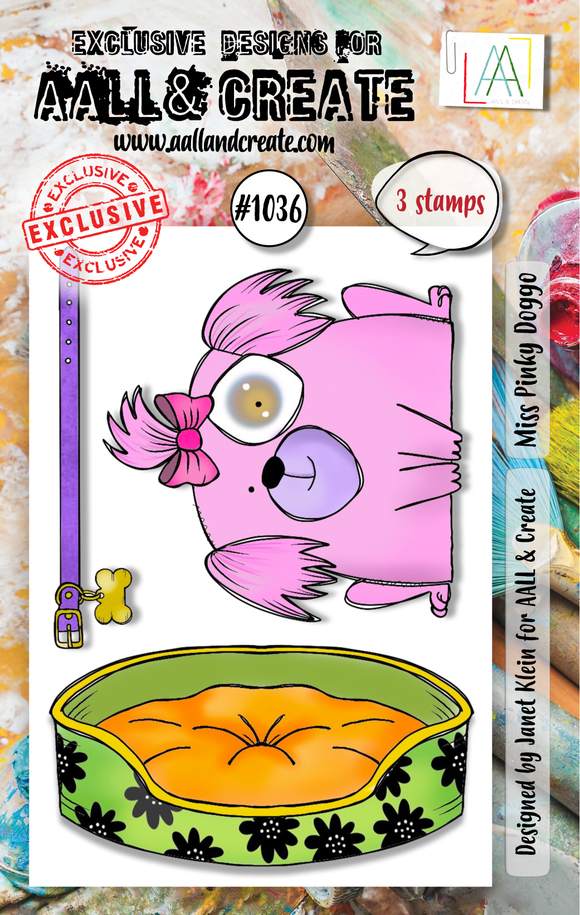 #1036 - A7 Stamp - Miss Pinky Doggo