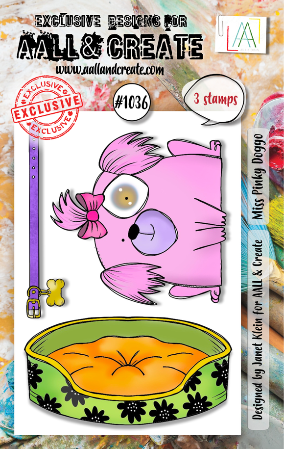 #1036 - A7 Stamp -  Miss Pinky Doggo