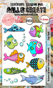 #1038 - A6 Stamp - Fish Tank