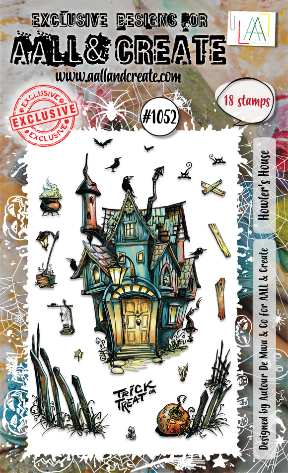 #1052 - A6 Stamp Set - Howler's House - AALL & Create Wholesale - stamp