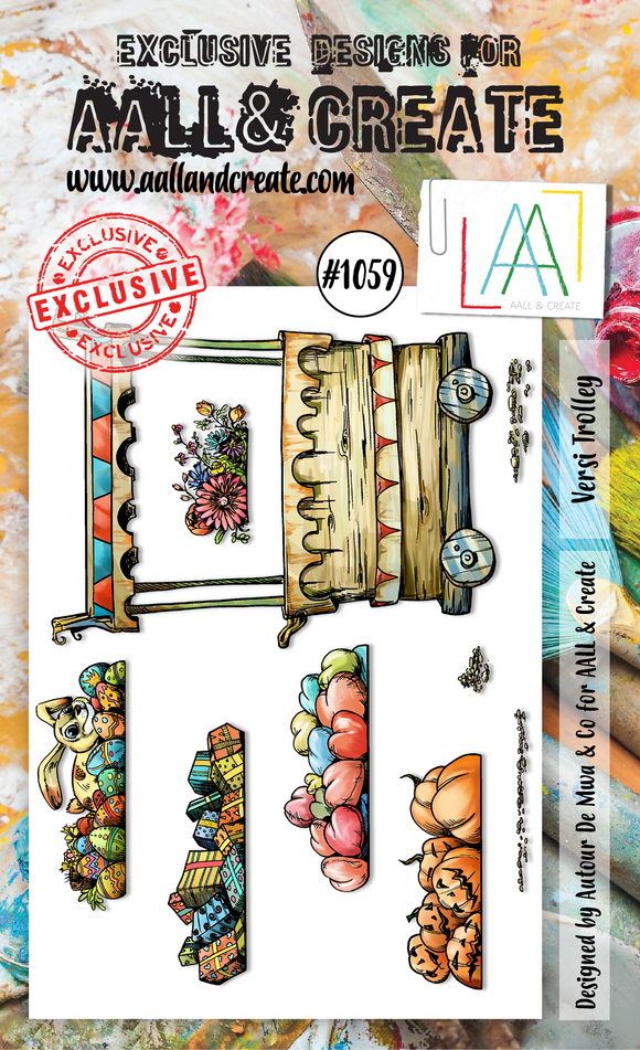 #1059 - A6 Stamp Set - Versi Trolley - AALL & Create Wholesale - stamp
