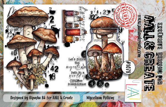 #1078 - A6 Stamp Set - Mycelium Potions