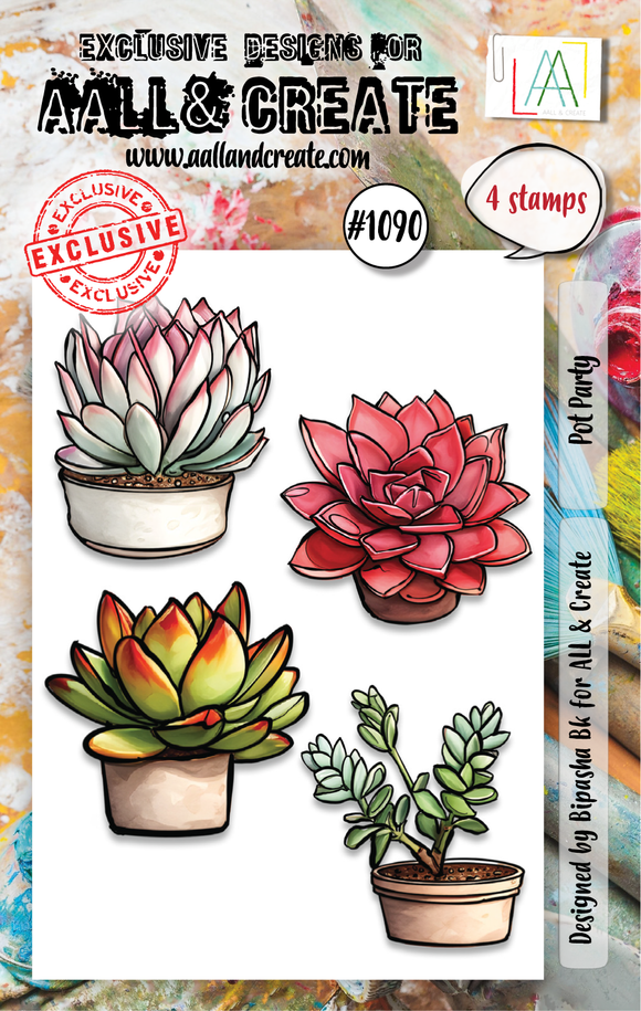 #1090 - A7 Stamp Set - Pot Party