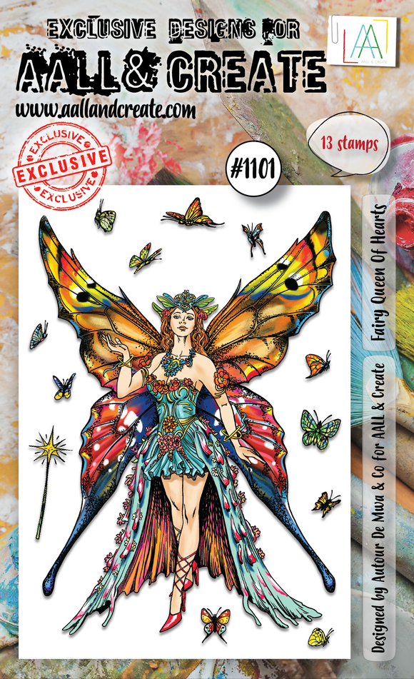 #1101 - A6 Stamp Set - Fairy Queen Of Hearts