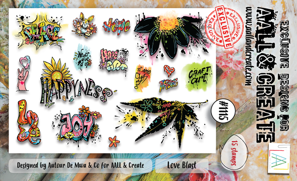 #1115 - A6 Stamp Set - Love Blast