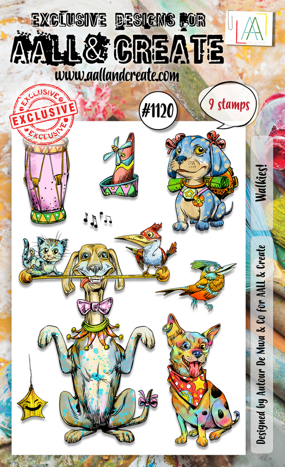 #1120 - A6 Stamp Set - Walkies! (Retail Release Date: 8th March 2024)