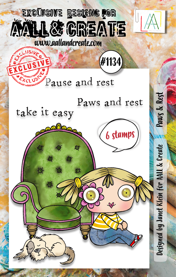 #1134 - A7 Stamp Set - Paws & Rest