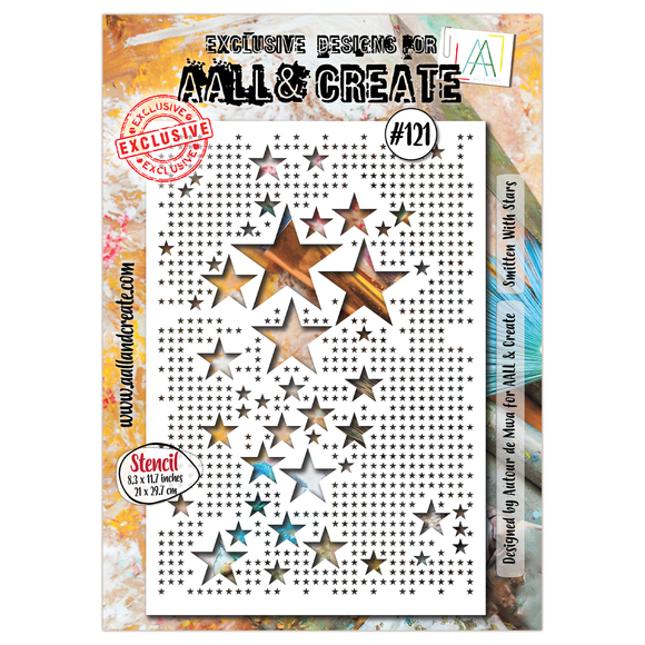 #121 - A4 Stencil - Smitten With Stars