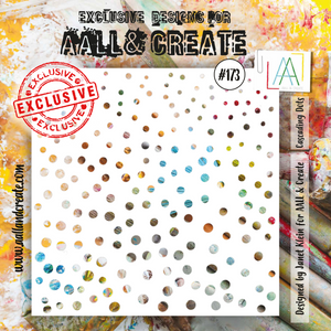 #173 - 6"x6" Stencil - Cascading Dots - AALL & Create Wholesale - stencil