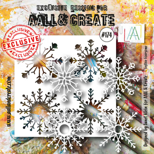 #174 - 6"x6" Stencil - Festive Foursome - AALL & Create Wholesale - stencil