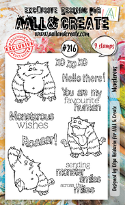 #216 - A6 Clear Stamp Set - Monstrous