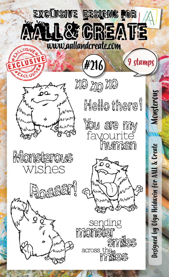 #216 - A6 Clear Stamp Set - Monstrous