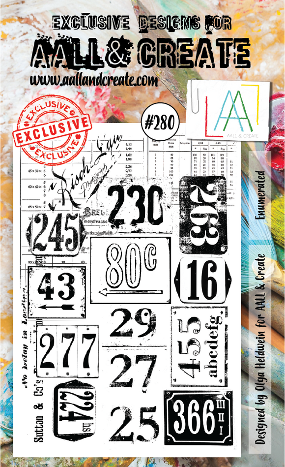 #280 - A6 Stamp Set - Enumerated - AALL & Create Wholesale - stamp