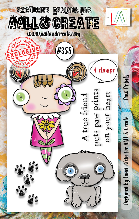 #358 - A7 Clear Stamp Set - Paw Prints