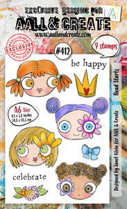 #412 - A6 Clear Stamp Set - Head Starts