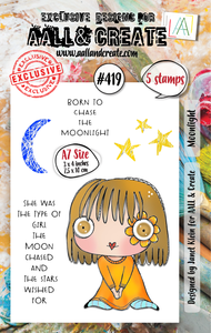 #419 - A7 Clear Stamp Set - Moonlight