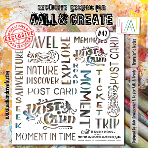 #42 - 6"x6" Stencil - Travelers' Notes
