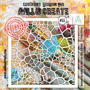 #55 - 6"x6" Stencil - Crazy Paving - AALL & Create Wholesale - stencil