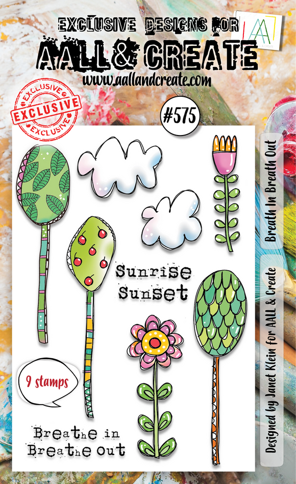 #575 - A6 Clear Stamp Set - Breathe In Breathe Out