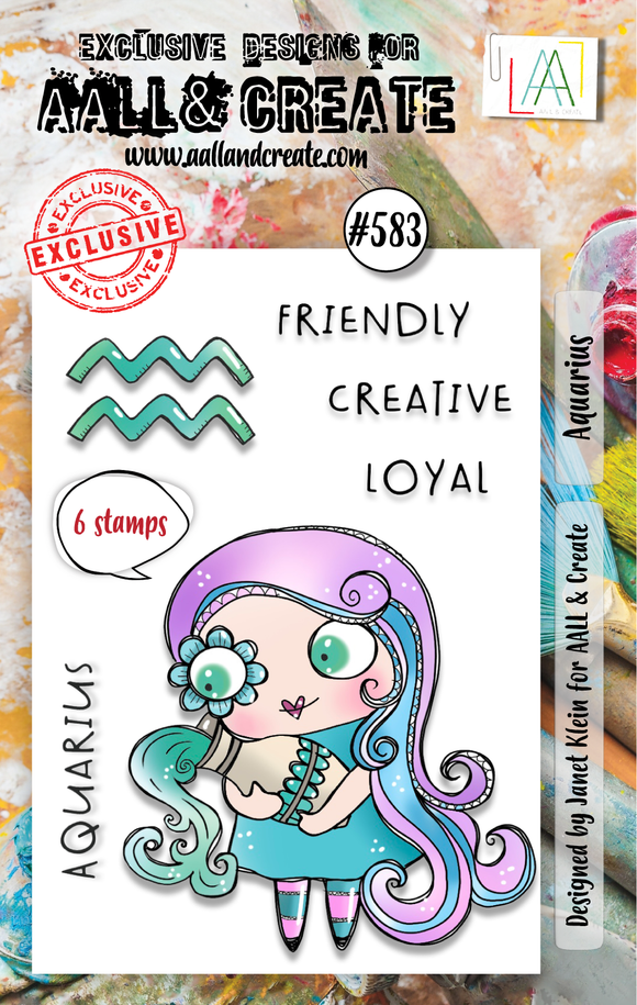 #583 - A7 Clear Stamp Set - Aquarius