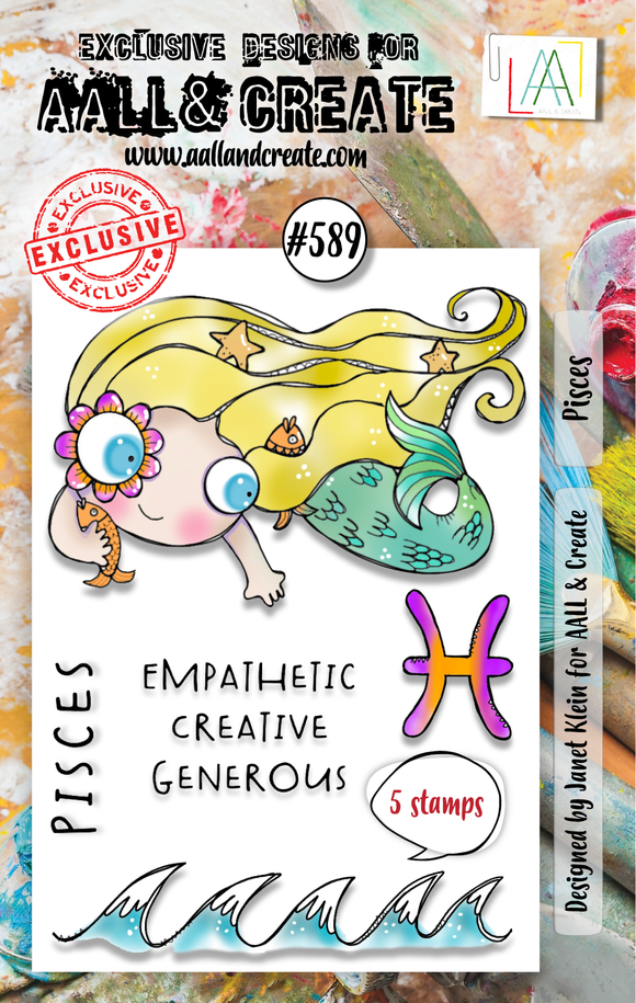 #589 - A7 Clear Stamp Set - Pisces
