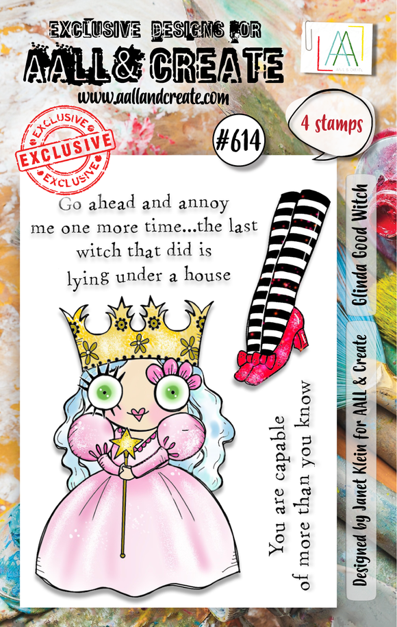 #614 - A7 Clear Stamp Set - Glinda Good Witch
