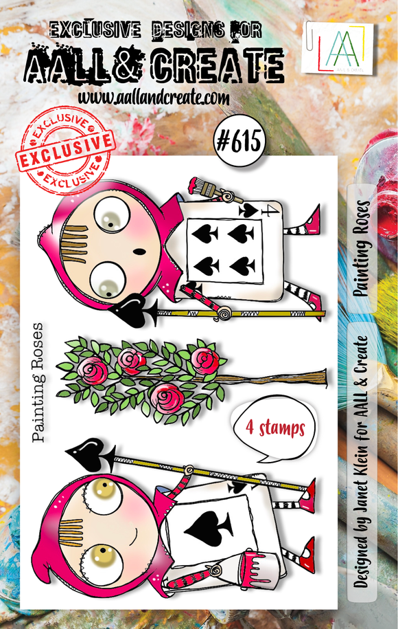 #615 - A7 Clear Stamp Set - Painting Roses