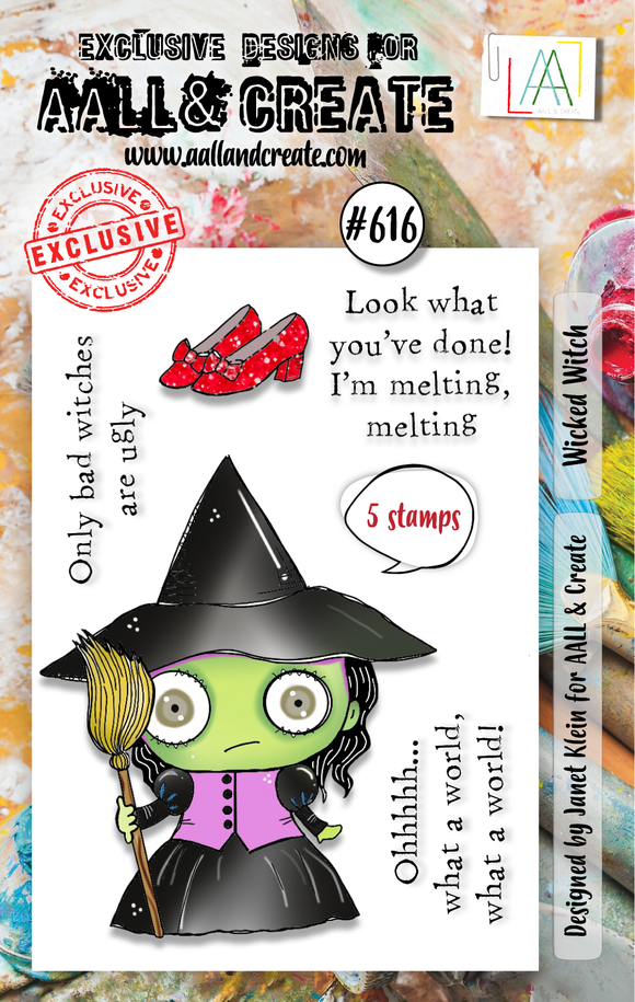 #616 - A7 Clear Stamp Set - Wicked Witch