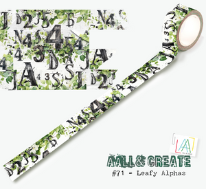 #71 -  Washi Tape - Leafy Alphas