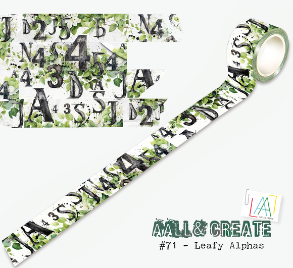 #71 -  Washi Tape - Leafy Alphas