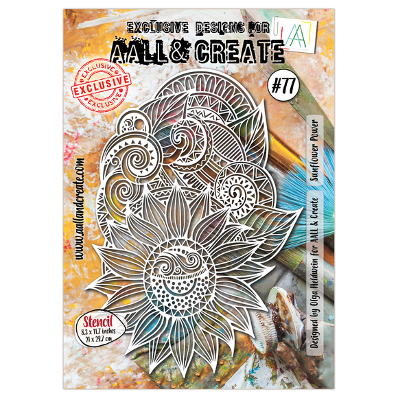 #77 - A4 Stencil - Sunflower Power