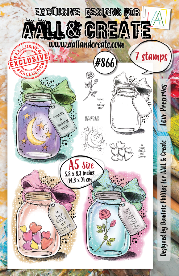 #866 - A5 Clear Stamp Set - Love Preserves