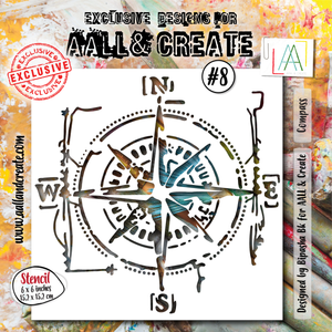 #8 - 6"x6" Stencil by Bipasha Bk - Compass