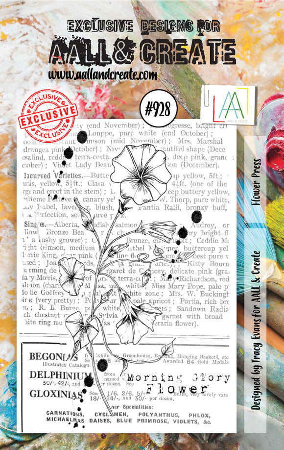 #928 - A7 Stamp Set - Flower Press - AALL & Create Wholesale - Stamp