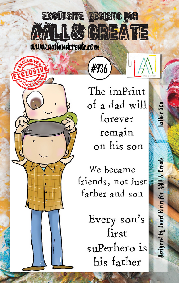 #936 - A7 Stamp Set - Father Son - AALL & Create Wholesale - Stamp