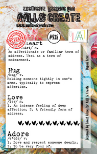 #938 - A7 Stamp Set - Define Love - AALL & Create Wholesale - Stamp