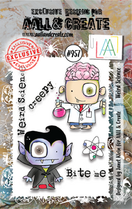 #957 - A7 Stamp Set - Weird Science - AALL & Create Wholesale - stamp