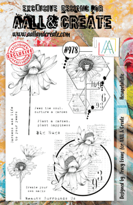 #978 - A5 Stamp Set - Hexapetalistic - AALL & Create Wholesale - stamp