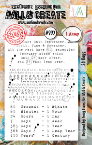 #992 - A7 Stamp Set - 30 Days - AALL & Create Wholesale - stamp